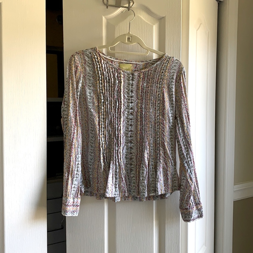 Anthro floral blouse